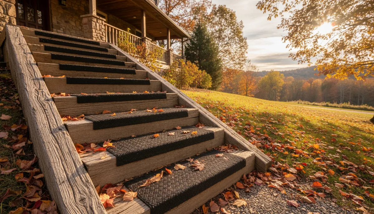 Деревянная лестница на улице — это красиво. Пока не пойдёт первый дождь