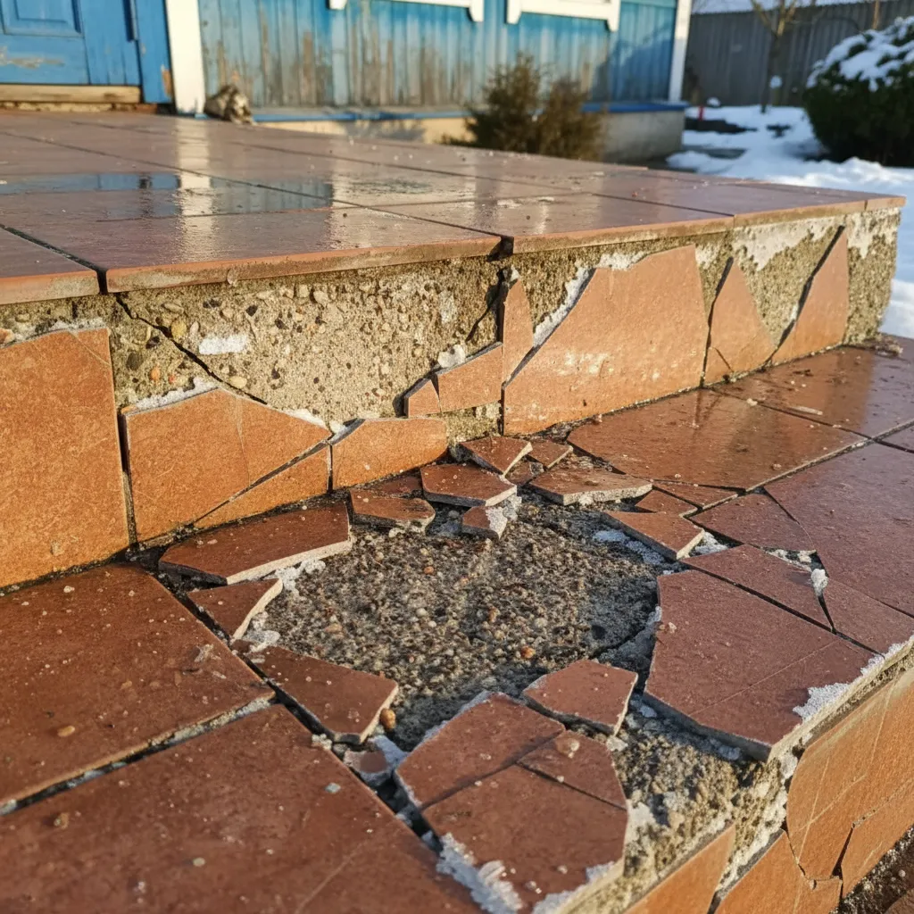 Плитка для ступеней: почему она трескается каждую зиму