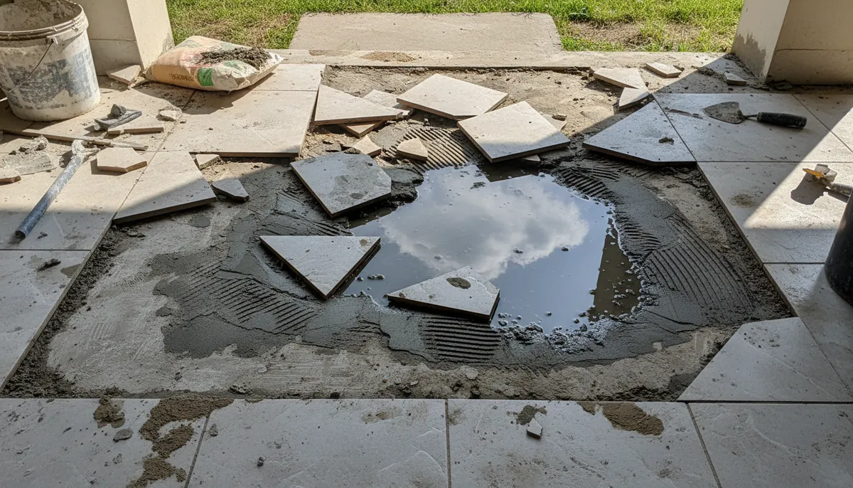 Крыльцо разрушается не из-за плитки — оно разрушается из-за того, что под ней