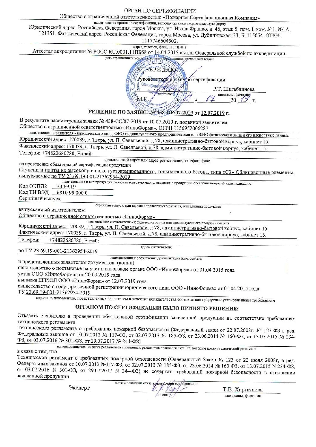 Отказное письмо